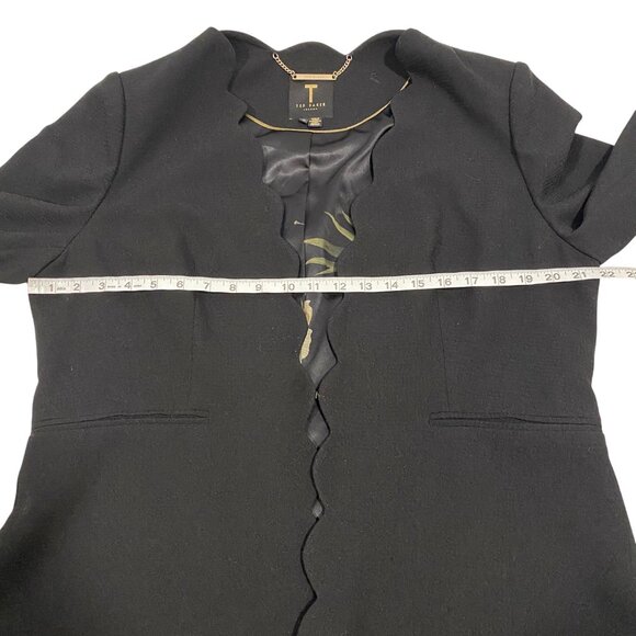 Ted Baker Furna Open Scalloped Black‎ Blazer Ted Baker Size 6 (U.S. Size 16-18) - Picture 6 of 10